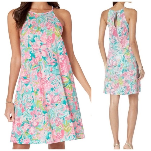 Lilly Pulitzer Dresses & Skirts - Lilly Pulitzer Margot Halter Swing Dress Hot on the Scene Print XL